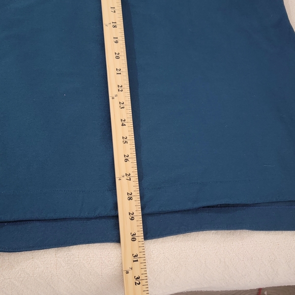 Eileen Fisher Shirt Womens XL Green-Blue Teal Quarter Sleeve Split Hem Tunic - Picture 7 of 9